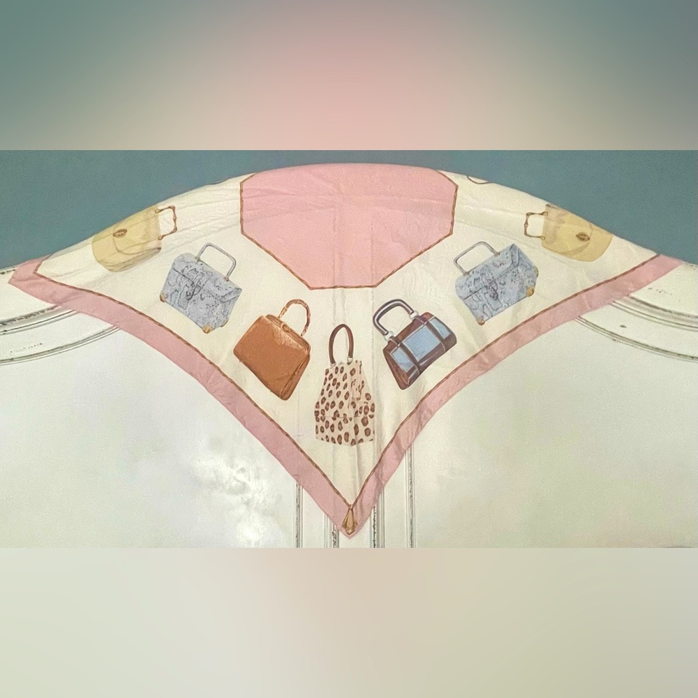 ECHO handbag print silk scarf. EUC.